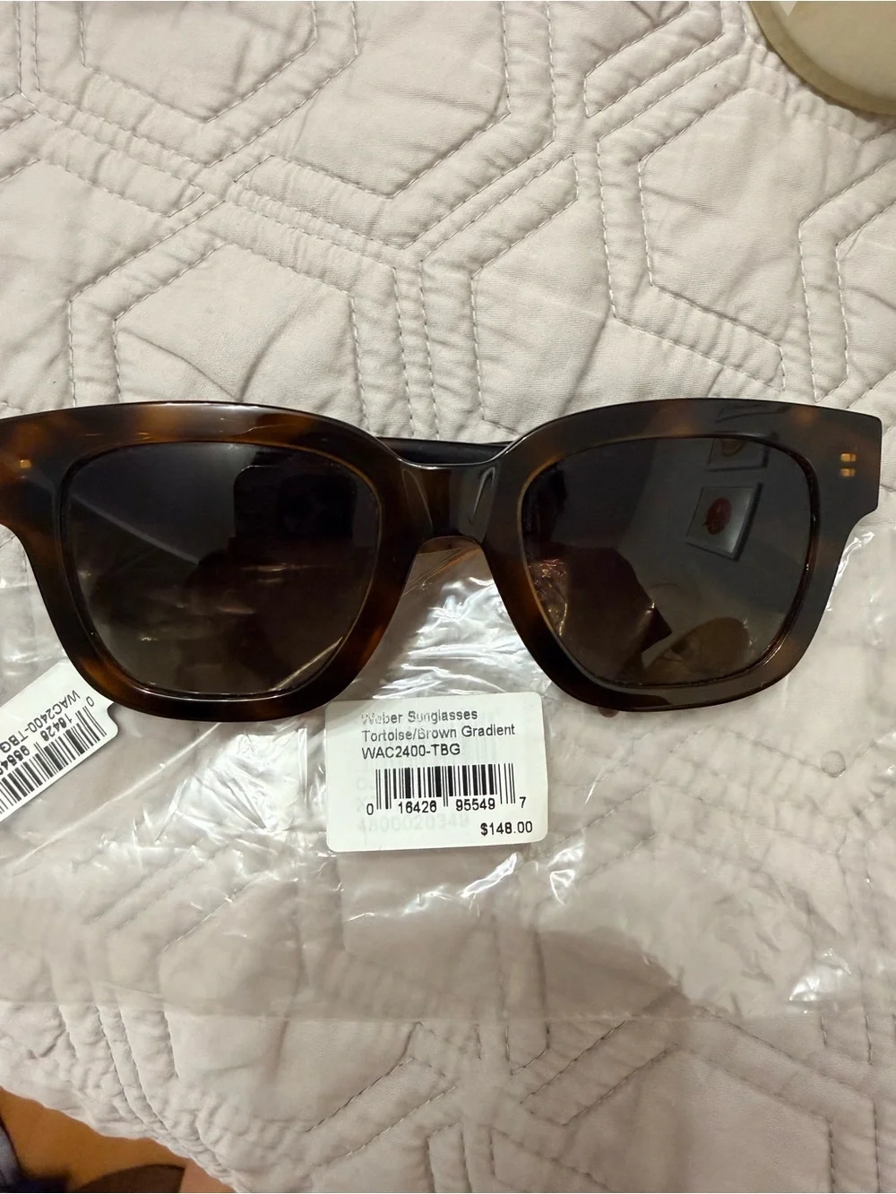 Faherty Tortoise Brown Gradient Square Sunglasses